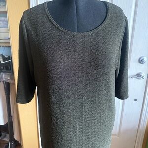 Notations Metallic Olive Knit Top